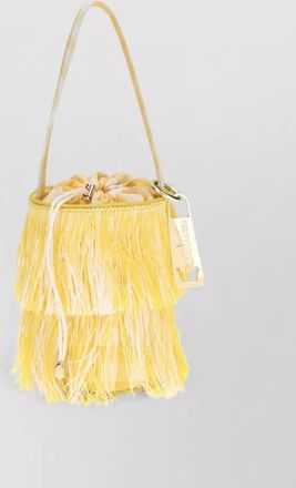 La Milanesa anemone bucket shoulder bag fringe handle