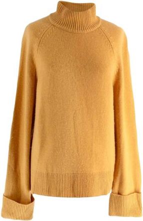 Reformation Mustard Cashmere Knitted Rollneck Size S