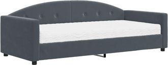 vidaXL Daybed with Mattress Dark Grey 90x190 cm Velvet vidaXL