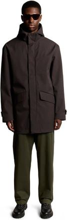 Lyle & Scott Long Sleeve Hooded Military Parka Jacket in Charcoal Marl at Nordstrom, Size Xx-Large