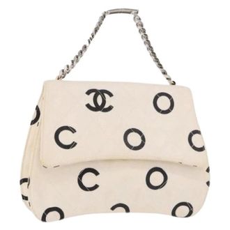 Chanel Pre-owned Vintage Canvas Hand Bag - Dames - Pre-owned - Wit - Maat: ONE Size