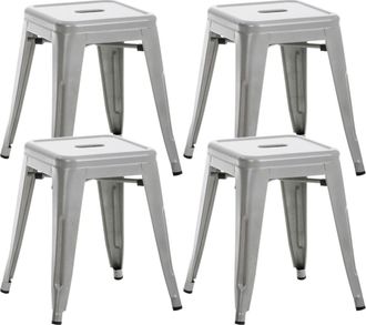 Clp Set De 4 Taburetes Bajos Armin Plateado