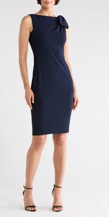 Calvin Klein Shoulder Bow Sleeveless Sheath Dress in Indigo at Nordstrom Rack, Size 12
