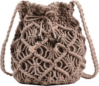 Generic Meatloaf Bag Bag Literary Single Shoulder Cotton Woven Beach Bag Briefcases for Men (Brown, One Size)