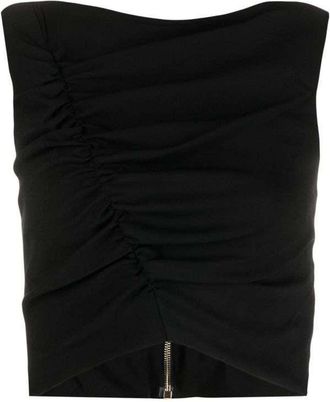 Versace Gathered Sleeveless Top
