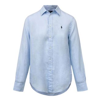 Polo Ralph Lauren Dames, Blouses & Shirts, Blauw, Maat: 2XL Linnen