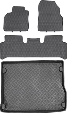 OEM Juego De Alfombrillas De Goma Para Coche Y Alfombrilla Para Maletero Para Renault Scenic Iii Minivan (2009-2016)