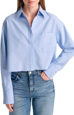 TWP Little Big Joe Boxy Crop Cotton Button-Up Shirt in Blue at Nordstrom Rack, Size X-Small/small