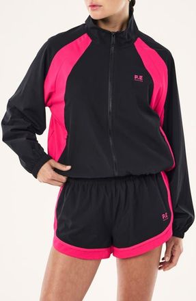 P.E Nation Stride Performance Jacket in Black/cosmo Pink at Nordstrom, Size X-Small