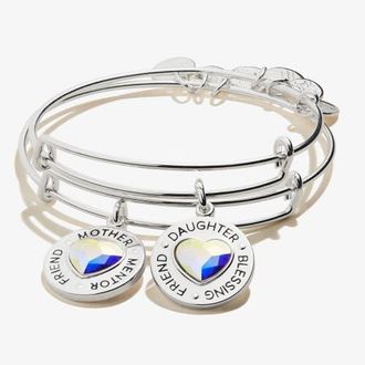 Alex and Ani Mother Daughter Charm Bangles, Set of 2 in Silver at Nordstrom