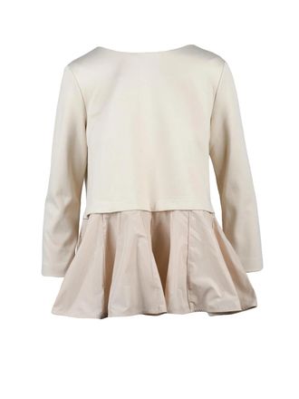 Meimeij White Viscose-Blend Pleated Blouse