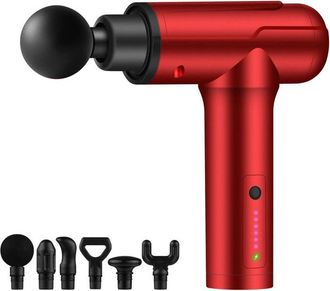 OEM Pistola De Masaje, Masaje De Tejido Profundo, 6 Velocidades, Con 6 Cabezales, Para Uso Dom&eacute;stico, Potente Impacto (rojo)