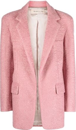 Blanca Vita notched-lapels textured-finish blazer - women - Polyester - 38 - Pink