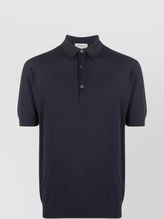 John Smedley ribbed cuffs polo shirt with short sleeves