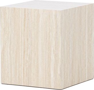 VE DESIGN Design Beistelltisch York 40 x 40 cm - Travertin Look