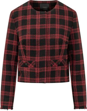 Pinko Red Round Neck Trench Coat