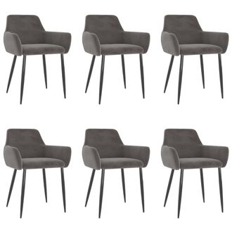 vidaXL Sillas De Comedor 6 Unidades Terciopelo Gris Oscuro Vidaxl