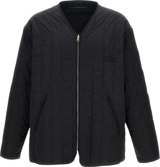 Maison Margiela Licht Gewatteerd Kraagloos Jasje - Heren - Zomerjassen - Zwart - L - Polyester - Jassen