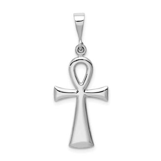 Diamond2Deal 14k White Gold Ankh Cross Pendant