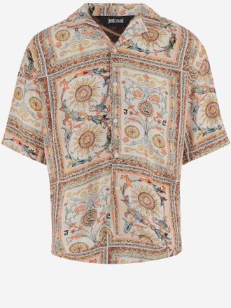 Just Cavalli viscose overhemd met all-over print