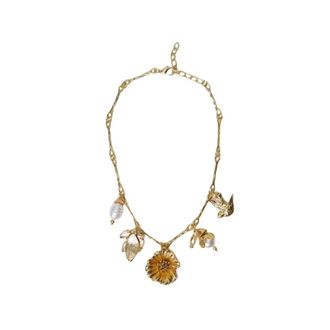 Twinset Accessoires, Dames, Geel, ONE Size, Parel hanger ketting