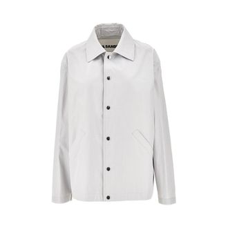 Jil Sander Cotton taffetà blouson jacket with logo print Woman S