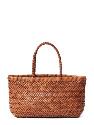 Dragon Diffusion Mini Flat Basket Bag with Braided Handles