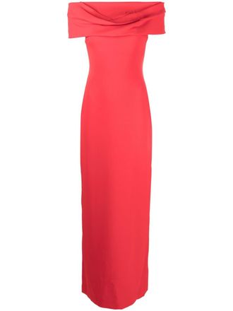 Solace London Eva off-shoulder maxi dress - Red