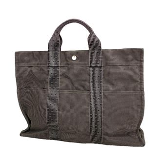 Herm&egrave;s Gray Nylon Tote Bag (Pre-Owned)
