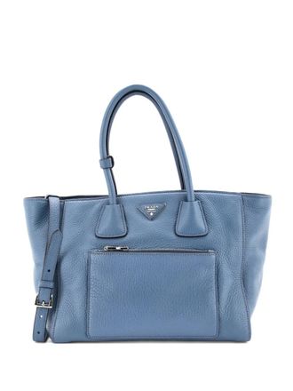Prada Front Pocket Wing Convertible Vitello Daino tote bag - Blu