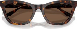 Emporio Armani 0ea4259u Angular Tortoiseshell Cat-Eye Sunglasses with Metallic Detail