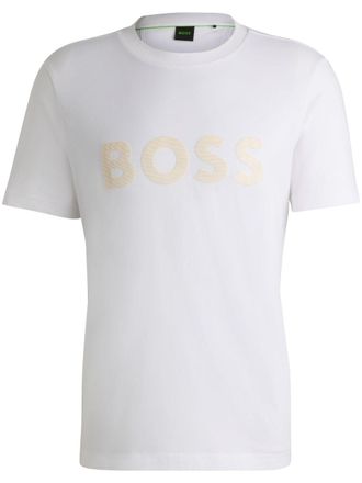 BOSS logo-print T-shirt - men - Cotton - M - White