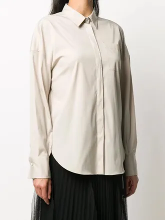 Brunello Cucinelli Relaxed Cotton-Blend Shirt - Beige