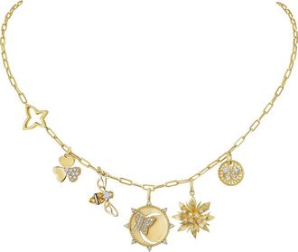 Hueb Penka 18K Gold Charm Necklace in Yellow Gold And Black Rhodium at Nordstrom