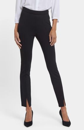 NYDJ Zelda Split Hem Slim Straight Leg Pants in Black at Nordstrom, Size Medium