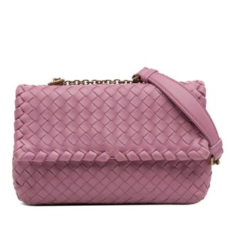 Bottega Veneta Pre-owned Womens Baby Nappa Intrecciato Olimpia Crossbody - Purple Leather - One Size