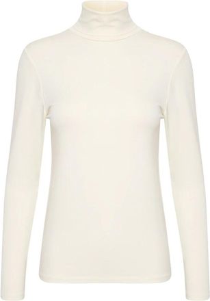 Soaked In Luxury Zachte Rollneck LS Top Whisper White - Dames - Longsleeves - Beige - XS - Tops