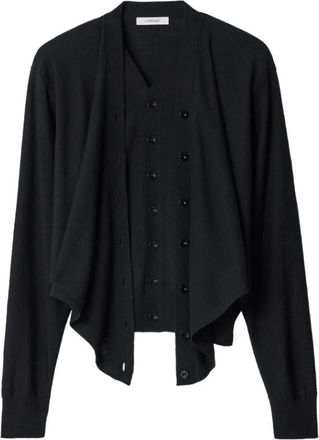 Christophe Lemaire Truien & Vesten, Dames, Zwart, XS, Wol, Trompe-loeil Vest