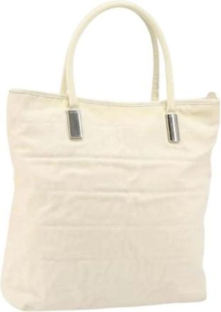 Gucci Pre-owned Tote Bags, female, White, Size: ONE SIZE Pre-owned Canvas Tote Bag