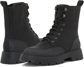 Lucky Brand Aribelly Combat Boot Womens 7 Black Leather Inside Zip Ankle ZPO1760