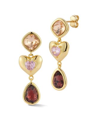 Chloe and Madison Chloe And Madison Plated Cz Heart Earrings