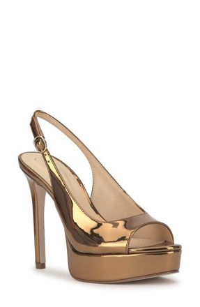 Jessica Simpson Sibilla Slingback Platform Sandal in Bronze at Nordstrom, Size 8.5