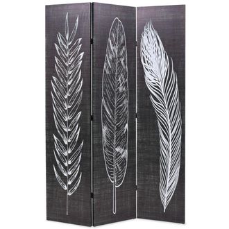Berkfield Home Folding Room Divider 120x170 cm Feathers Black & White