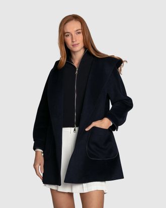 Belle & Bloom Next To You Hooded Wool Blend Coat