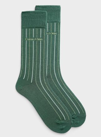 Calvin Klein Mens Minimalist-stripe dress socks