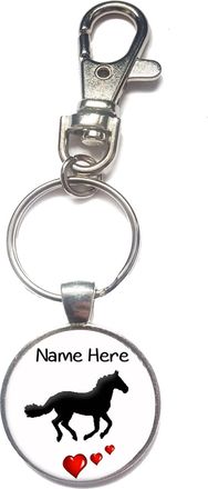 Generic Personalised Horse Keyring Spring Hook Key Chain Birthday Gift R220