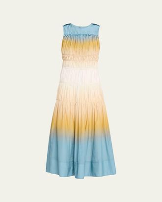 3.1 Phillip Lim Smocked Ombr&eacute; Voile Midi Dress