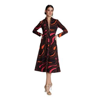 Moskada Printed Midi Dress - Dames - Casual kleedjes - Veelkleurig - XL - Kleedjes