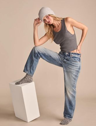 Lucky Brand Womens Mid Rise Boy Jean