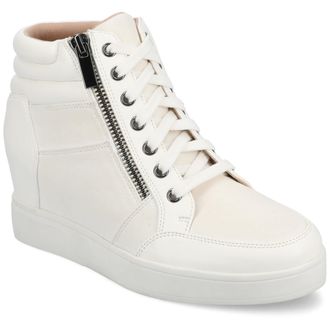 Journee Collection Womens Clarity High Top Wedge Sneaker